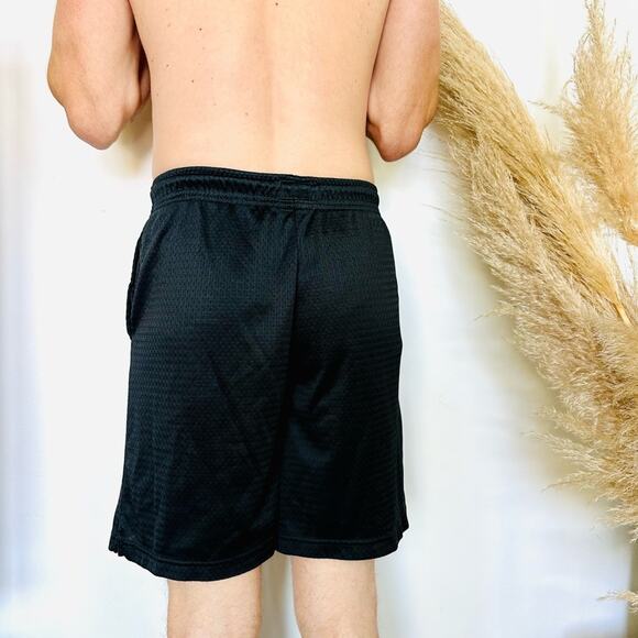 MENS CHAMPION Black Red Basketball Mesh Cornell Drawstring Workout Gym Shorts M - Picture 3 of 13